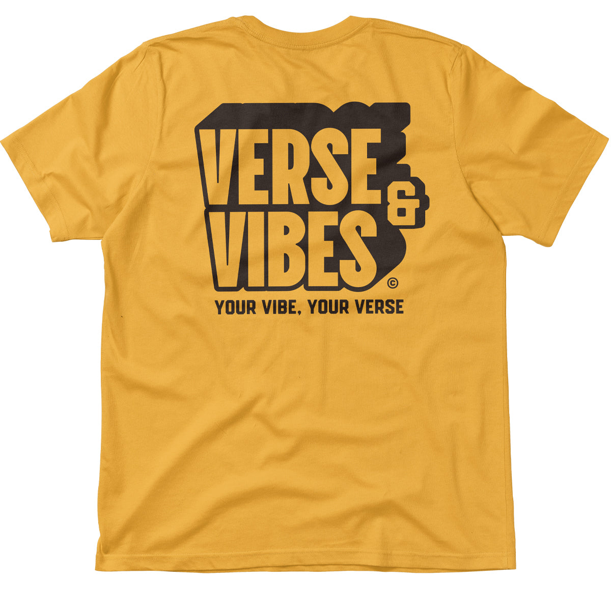 V&V LOGO TEE MUSTARD/BROWN