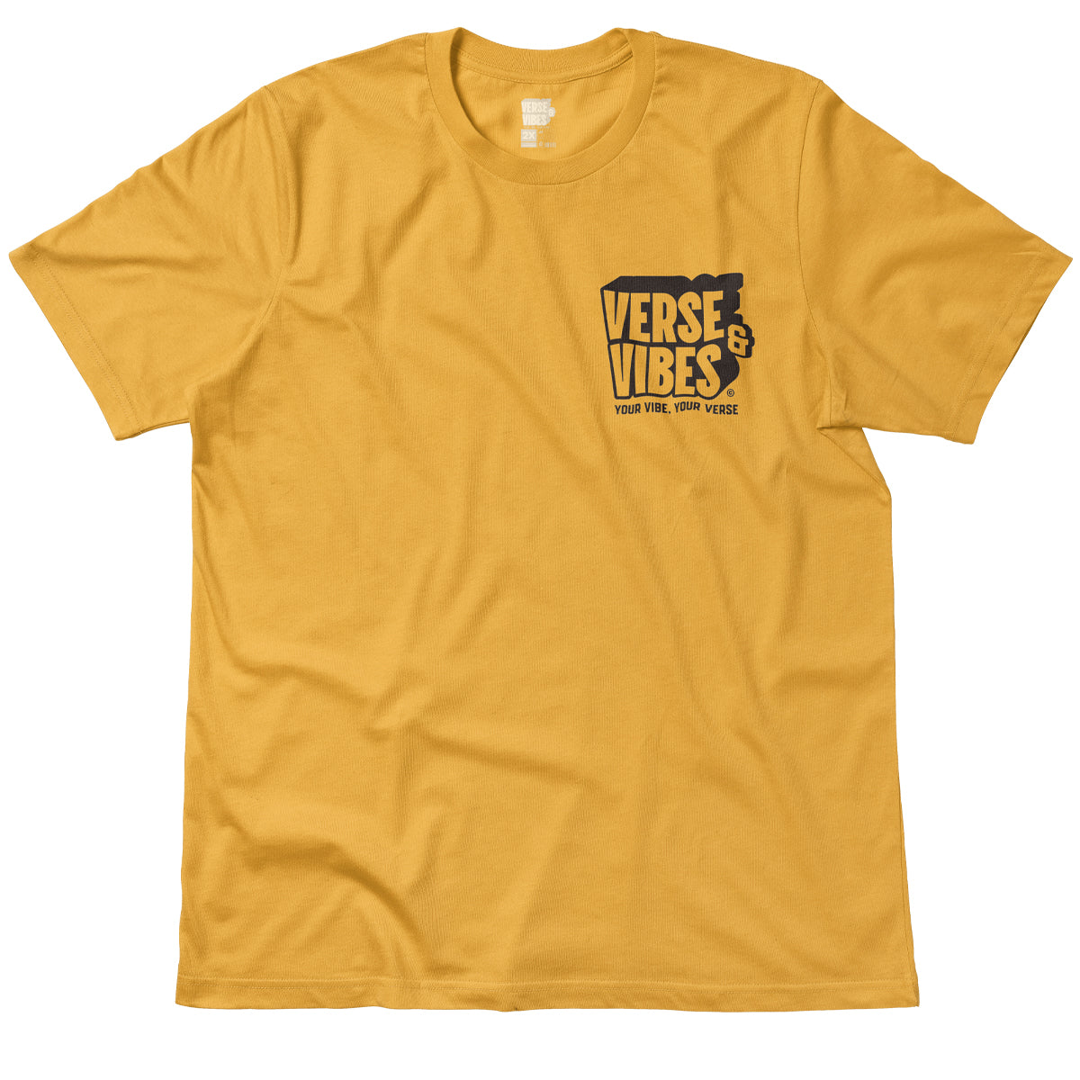 V&V LOGO TEE MUSTARD/BROWN