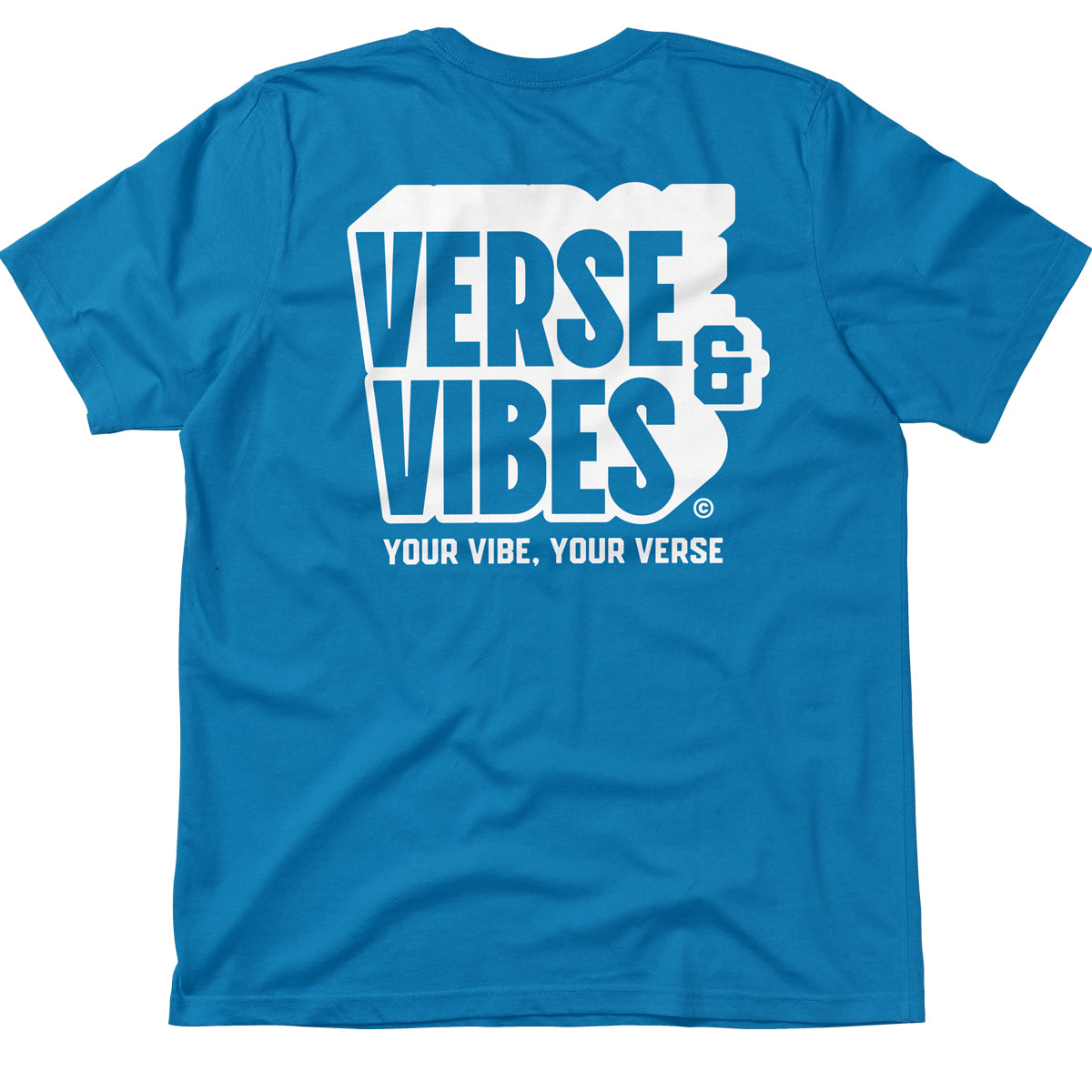 V&V LOGO TEE SAPPHIRE/WHITE